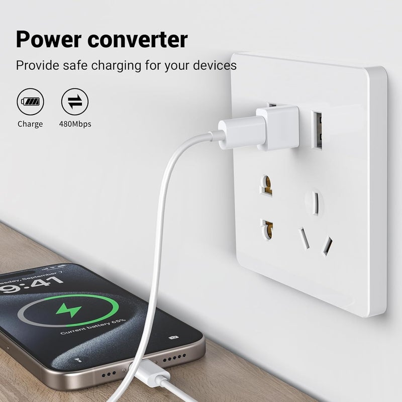 Pastall 10Pack USB to USBC Adapter,usbc to USB Adapter for iPhone 17/16/15 Charger,iPhone 17/16/15 Pro Max Plus,iPad 9/10 Air 5 Mini 6,Car,Samsung S25 S24 S23 Plus Ultra etc. - Image 4